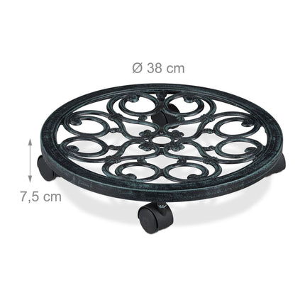 Plateau à rouler rond pour plantes en pot