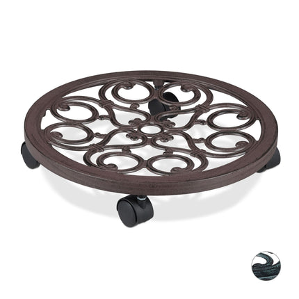 Plateau à rouler rond pour plantes en pot