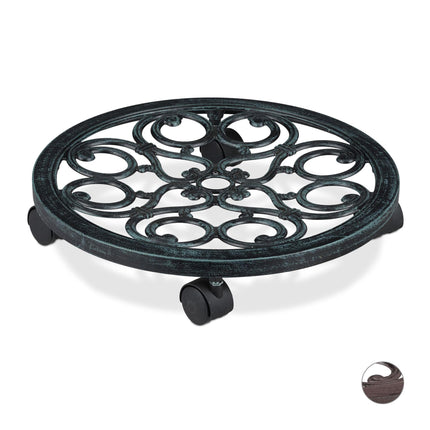Plateau à rouler rond pour plantes en pot
