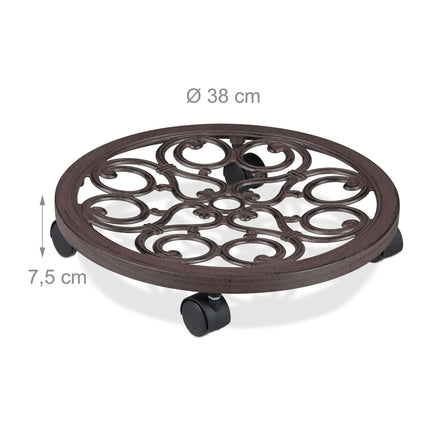 Plateau à rouler rond pour plantes en pot