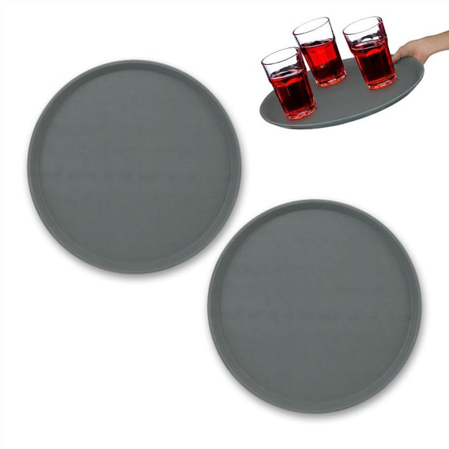 Plateau de service rond, lot de 2, 40 cm