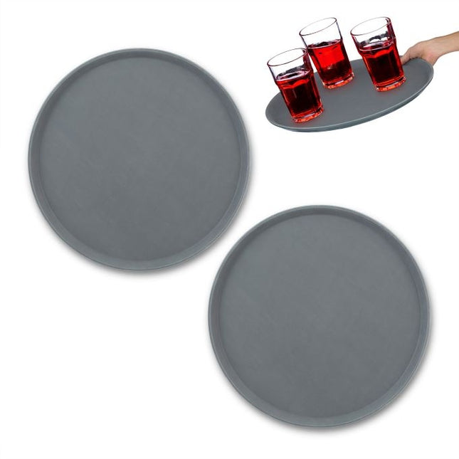 Plateau de service rond, lot de 2, 45 cm