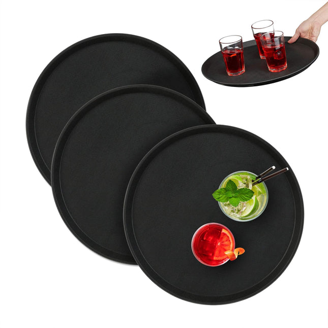 Lot de 3 plateaux de service ronds 40 cm