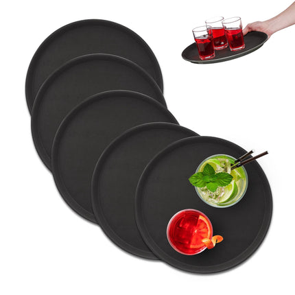 Lot de 5 plateaux de service ronds 35 cm