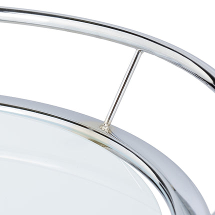 Runder Servierwagen Chrom &amp; Glas