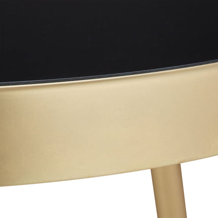 Runder Beistelltisch schwarz-gold