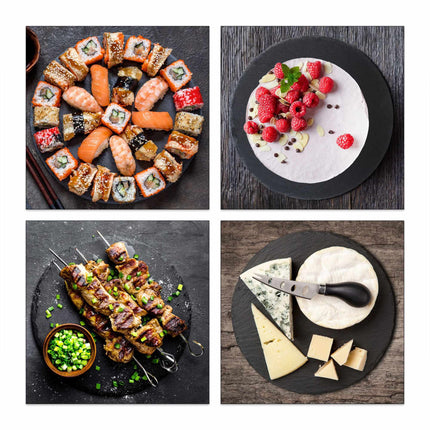 Tuiles rondes en ardoise par lot de 6