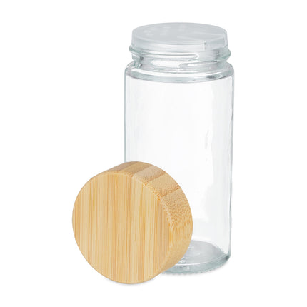 Pots à épices ronds avec couvercles en bambou