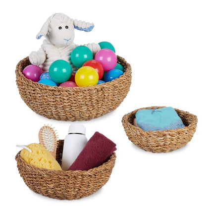 Lot de 3 paniers de rangement ronds