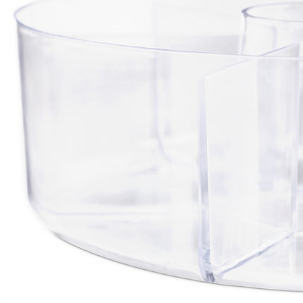 Boîte à thé ronde transparente à 6 compartiments
