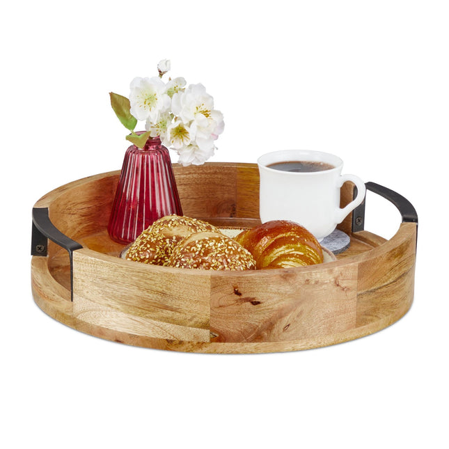 Plateau rond en bois de manguier