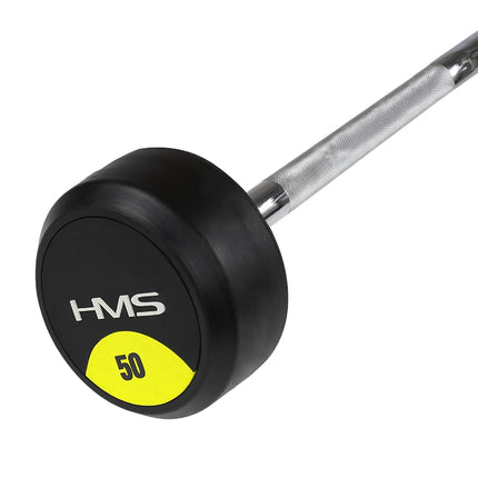 Gummierte Langhantel, 50 kg, Fitnessgeräte