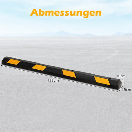 Butée de stationnement en caoutchouc, 183 cm, capacité de charge de 4 000 kg