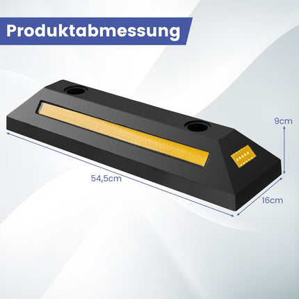 Gummiradstopper mit Reflektorstreifen, 4000 kg Tragkraft