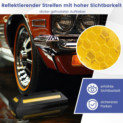 Gummiradstopper mit Reflektorstreifen, 4000 kg Tragkraft
