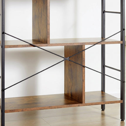 Étagère rustique marron à 5 niveaux, structure en métal, 77 x 30 x 157,5 cm