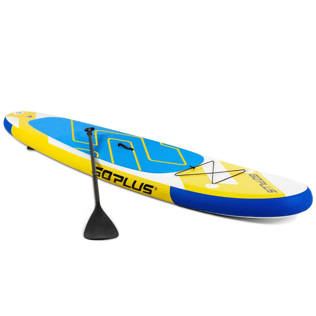 SUP Board Aufblasbares Stand Up Paddle Board Leichtes Board 335 x 76 x 15 cm Blau + Gelb + Weiß