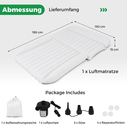 Matelas gonflable SUV 190 x 130 cm avec pompe
