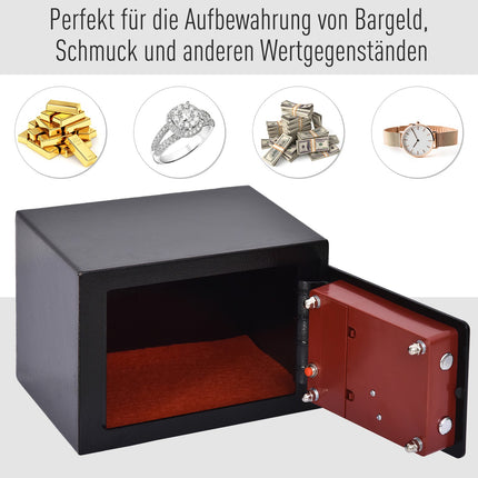 Elektronischer Stahlschrank – Schwarz, 23x17x17 cm, Heimsicherheit