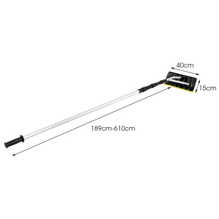 Safstar Râteau à neige en aluminium de 6,4 m de long avec lame surdimensionnée de 39 cm