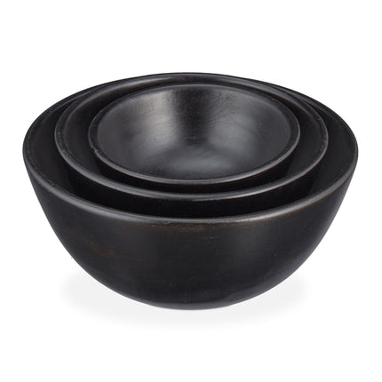 Lot de 3 saladiers noirs