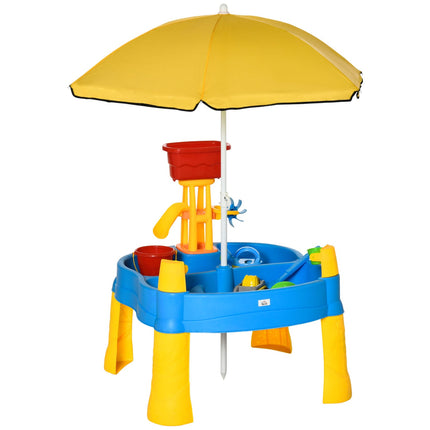 Table De Jeu De Sable Et D'Eau 2 En 1, Ensemble De Jeu De Table 25 Pièces, Jouets De Plage Avec Parasol Pour Enfants