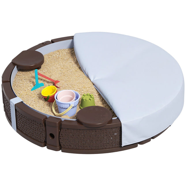 Sandkasten mit wasserdichtem Boden und Deckel, für 1,5–5 Jahre