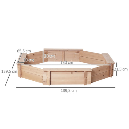 Achtrondiger Sandkasten aus Holz mit Deckel für Kinder von 3-8 Jahren