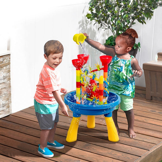 Sandkastentisch 2-in-1 Strandspielzeug-Set mit Sandschaufel 46 x 46 x 66 cm