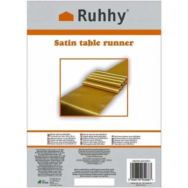 Chemin de table en satin 900x36cm Ruhhy 25065