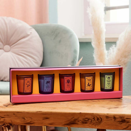Coffret cadeau de 5 bougies parfumées, senteurs florales et orientales