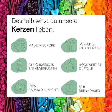 Bougies parfumées, pot de 300 g - Arômes fruités et sucrés