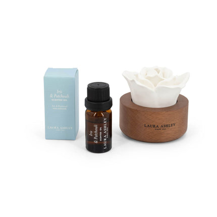 Diffuseur de fleurs parfumées, céramique et bois, parfum 30 jours