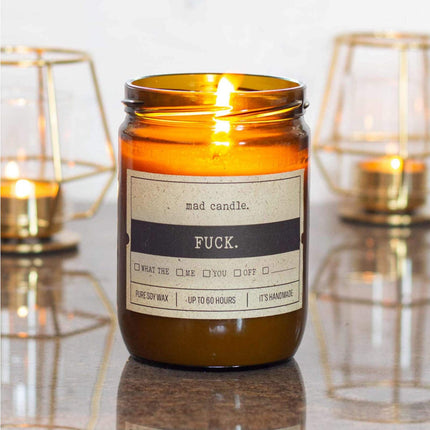 Bougie parfumée à la cire de soja - Parfum citron et orange, pot en verre