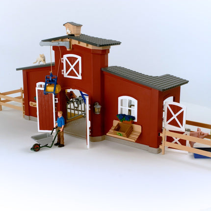 Schleich Farm World Playset Grange rouge avec animaux