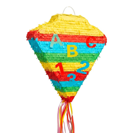 Ensemble piñata cône scolaire - Bâton et bandeau inclus