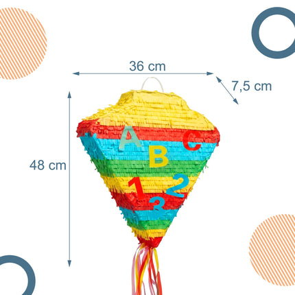 Ensemble piñata cône scolaire - Bâton et bandeau inclus