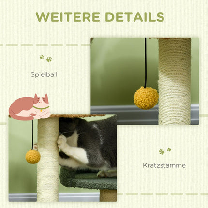 Arbre À Chat 52 Cm Arbre À Chat Avec 2 Niveaux, Boule De Jouet, Sisal, Pour Intérieur