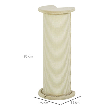Katzenkratzbaum, 85 cm, Sisalseil, Plüsch creme