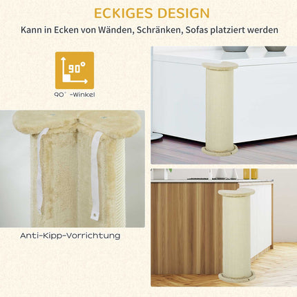 Katzenkratzbaum, 85 cm, Sisalseil, Plüsch creme