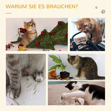 Katzenkratzbaum, 85 cm, Sisalseil, Plüsch creme
