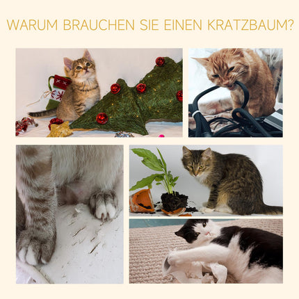 Arbre À Chat Réglable En Hauteur Avec Colonnes En Sisal, Pour Grimper Et Gratter, 40 X 34 X 230-260 Cm