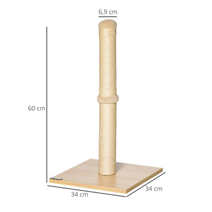 Katzenkratzbaum, Sisal mit Ball, Stall 60cm Beige