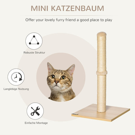 Katzenkratzbaum, Sisal mit Ball, Stall 60cm Beige