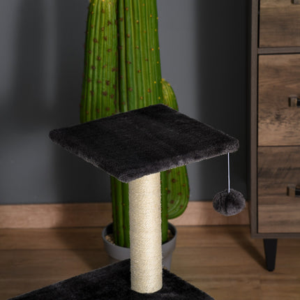 Katzenkratzbaum, dunkelgrau Sisal Plüsch, 40x35x72 cm