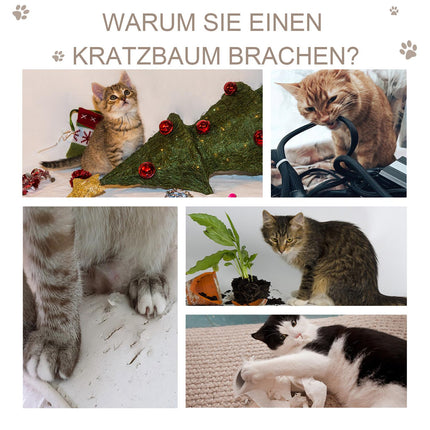 Katzenkratzbaum, dunkelgrau Sisal Plüsch, 40x35x72 cm