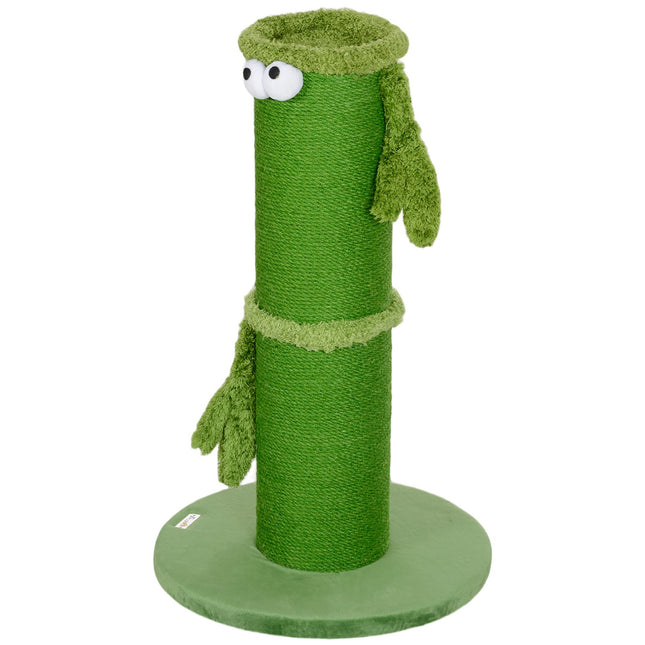 Arbre à chat, arbre à chat de 63 cm, arbre à chat en sisal, arbre à chat pour chats, meubles à gratter pour chat, intérieur, polyester, vert