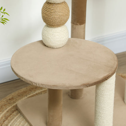 Cat tree with bed, platform and jute posts for 7 kg cats