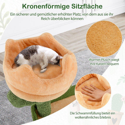 Arbre à chat cactus 160 cm, arbre à chat avec grotte à chat, arbre à chat en bois