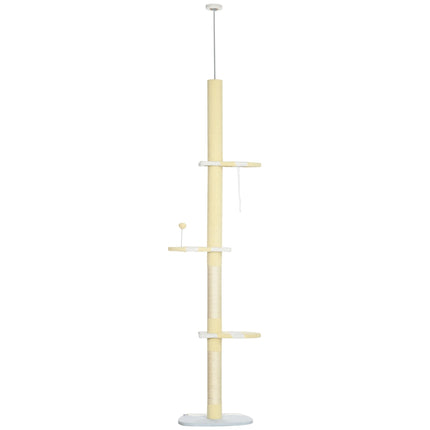 Verstellbarer Katzenkratzbaum mit Spielball, 220-260 cm